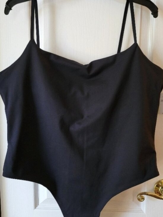Tops - Bodysuit Base Layer Black Size XL Spaghetti Straps